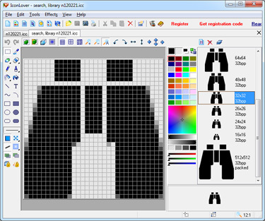 Standard MS Icon Editor Screenshot